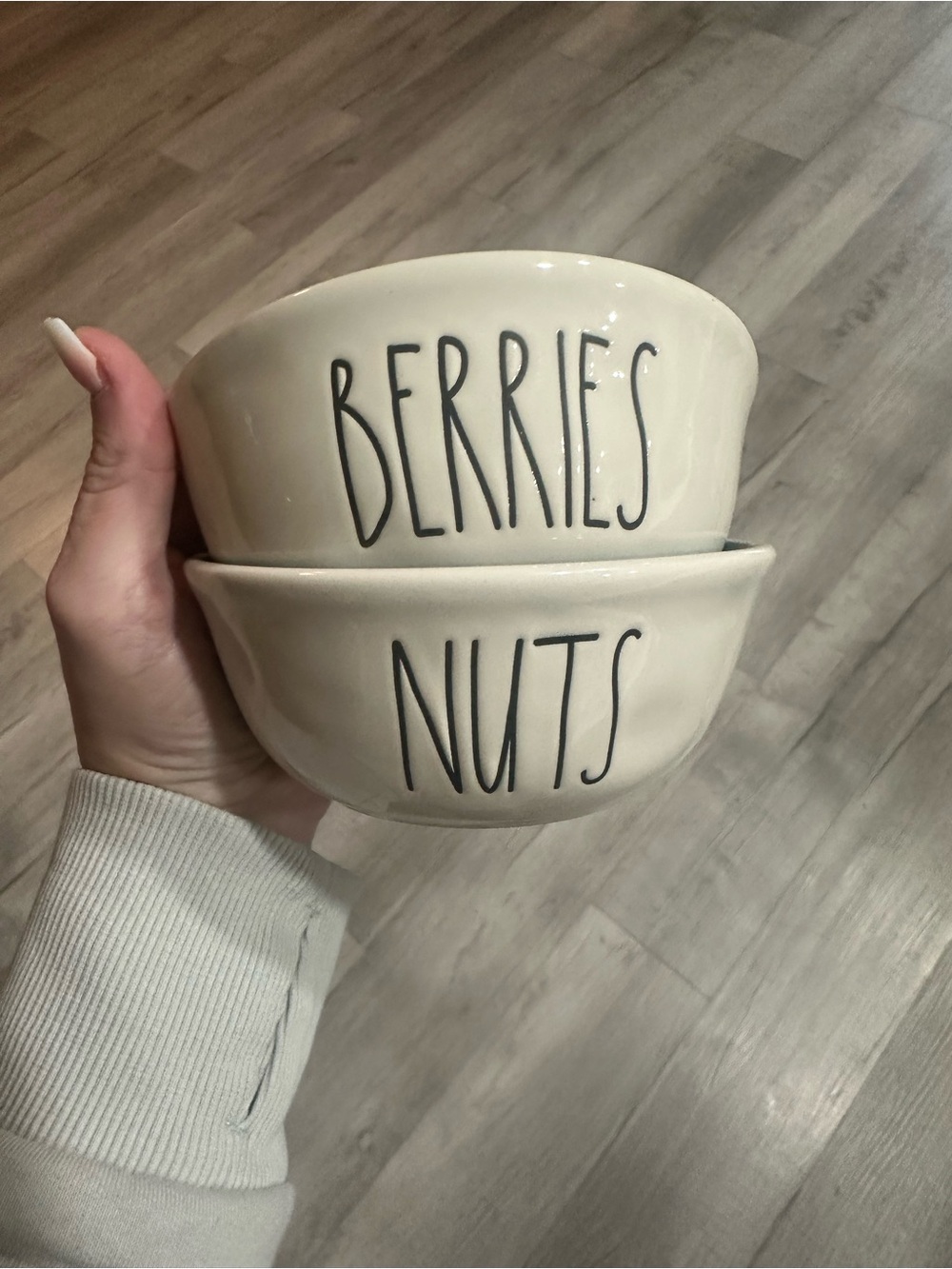 Rae Dunn “BERRIES" and "NUTS" Ceramic Bowls